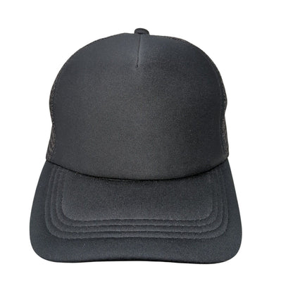 Unbranded Snapback Mesh Back Trucker Hat Black OSFA Blank Solid