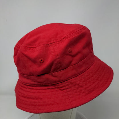 ChoKoLids Bucket Hat Red One Size Solid Blank Vent Holes Cotton