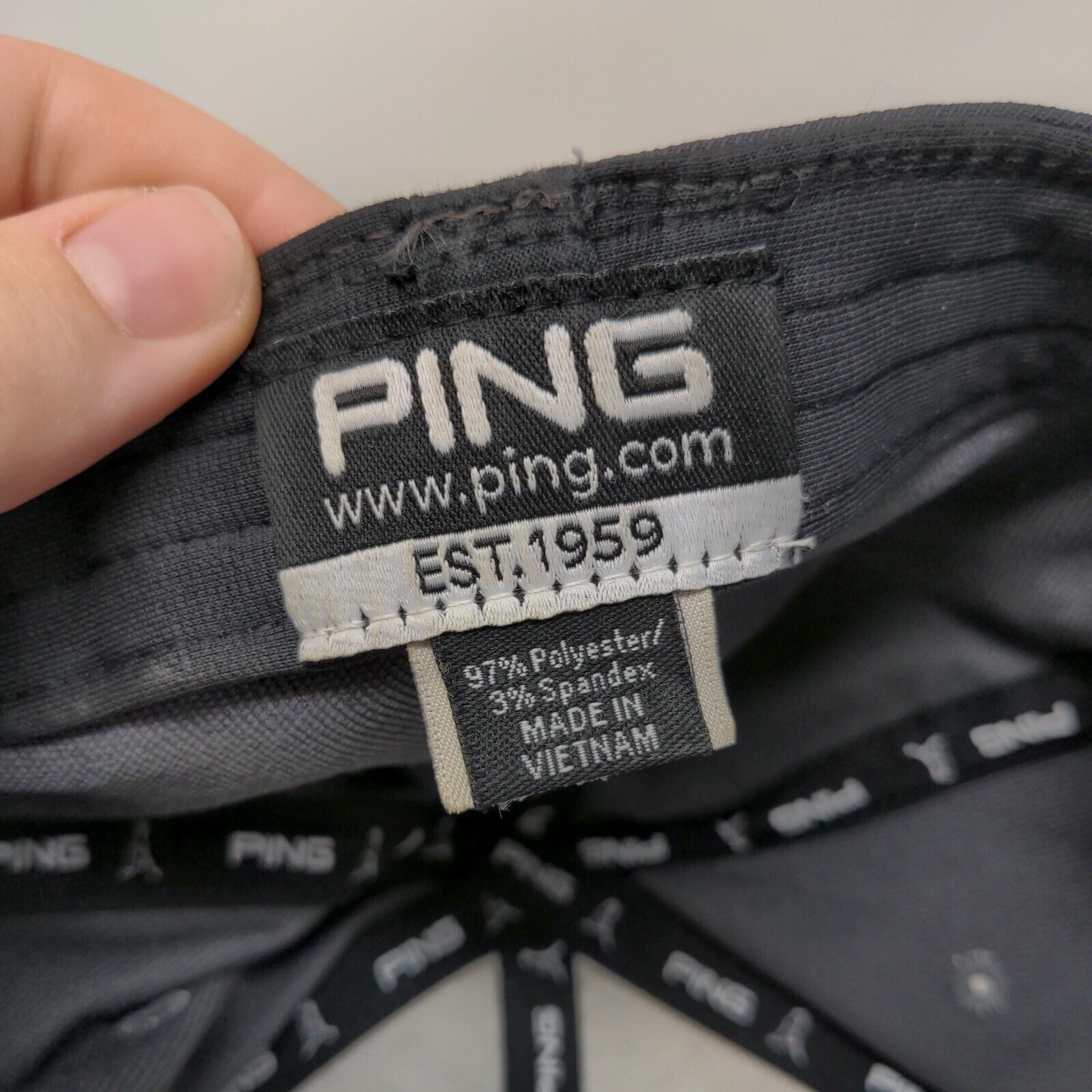 PING Fitted Hat Gray Small-Medium Embroidered Solid Flexfit 6 Panel