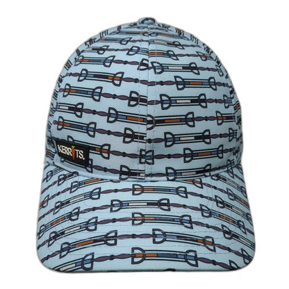Kerrits Snapback Hat Blue One Size Polyester Equestrian Horse Bit Print Pattern