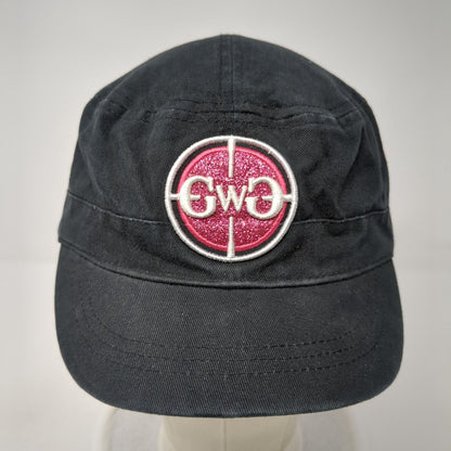 GWG Girls With Guns Cadet Army Cap Black One Size Adjustable Glitter Embroidered