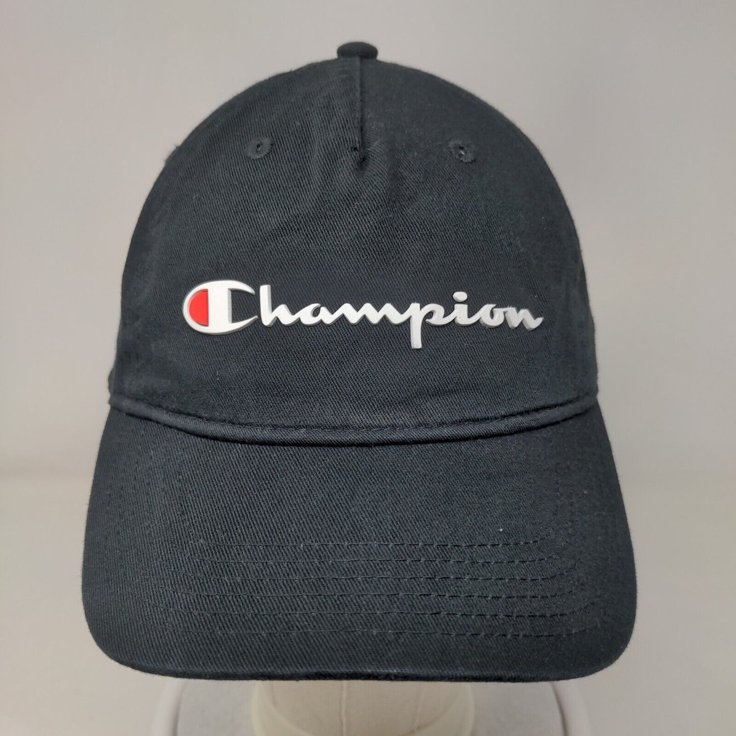 Champion Slideback Hat Black OSFA Adjustable 6 Panel Vent Holes