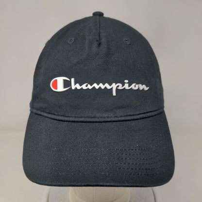 Champion Slideback Hat Black OSFA Adjustable 6 Panel Vent Holes