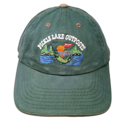 AJM International Pickle Lake Outposts Fishing Green One Size Baseball Cap Hat