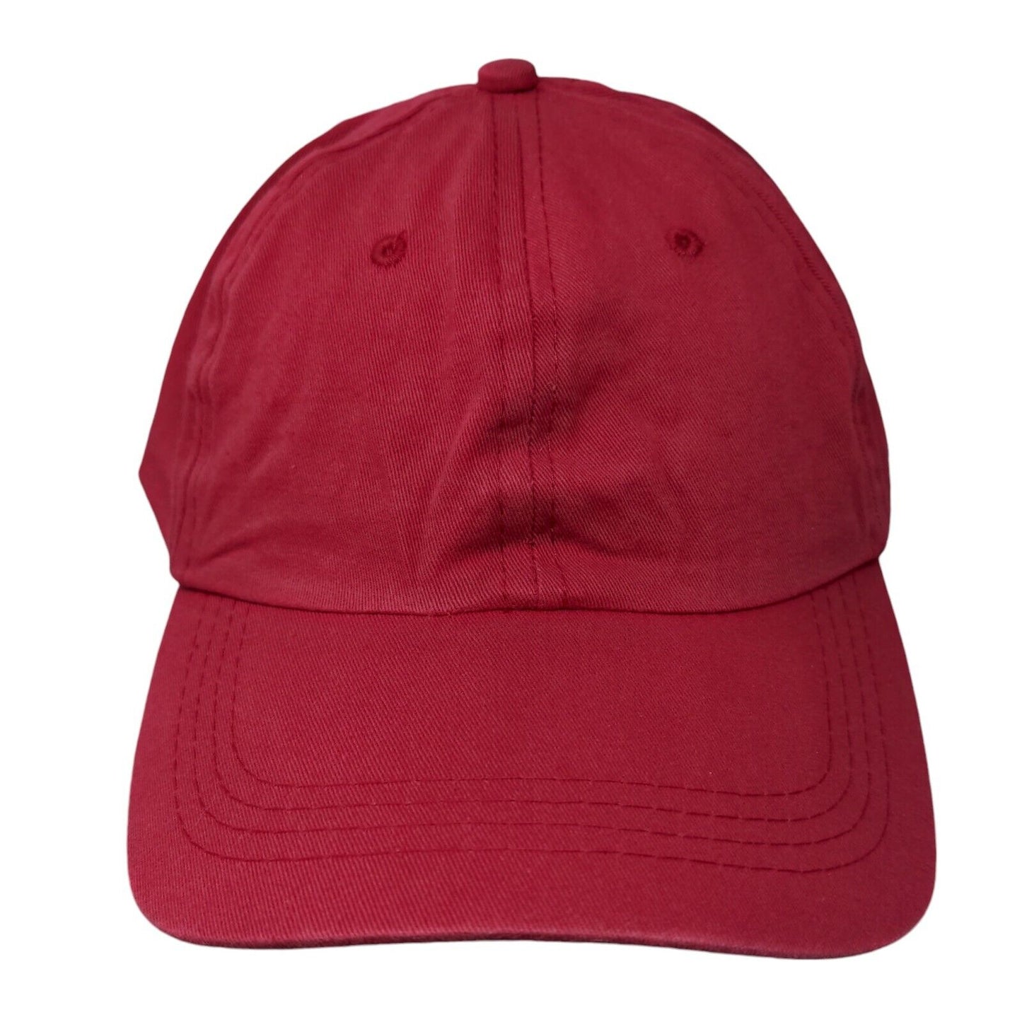 Unbranded Slideback Hat Red OSFA Adjustable Vented Holes 6 Panel Blank