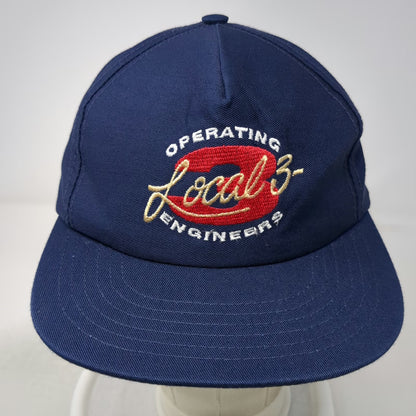 Operating Engineers Local 3 Blue Trucker One Size Snapback Hat Embroidered