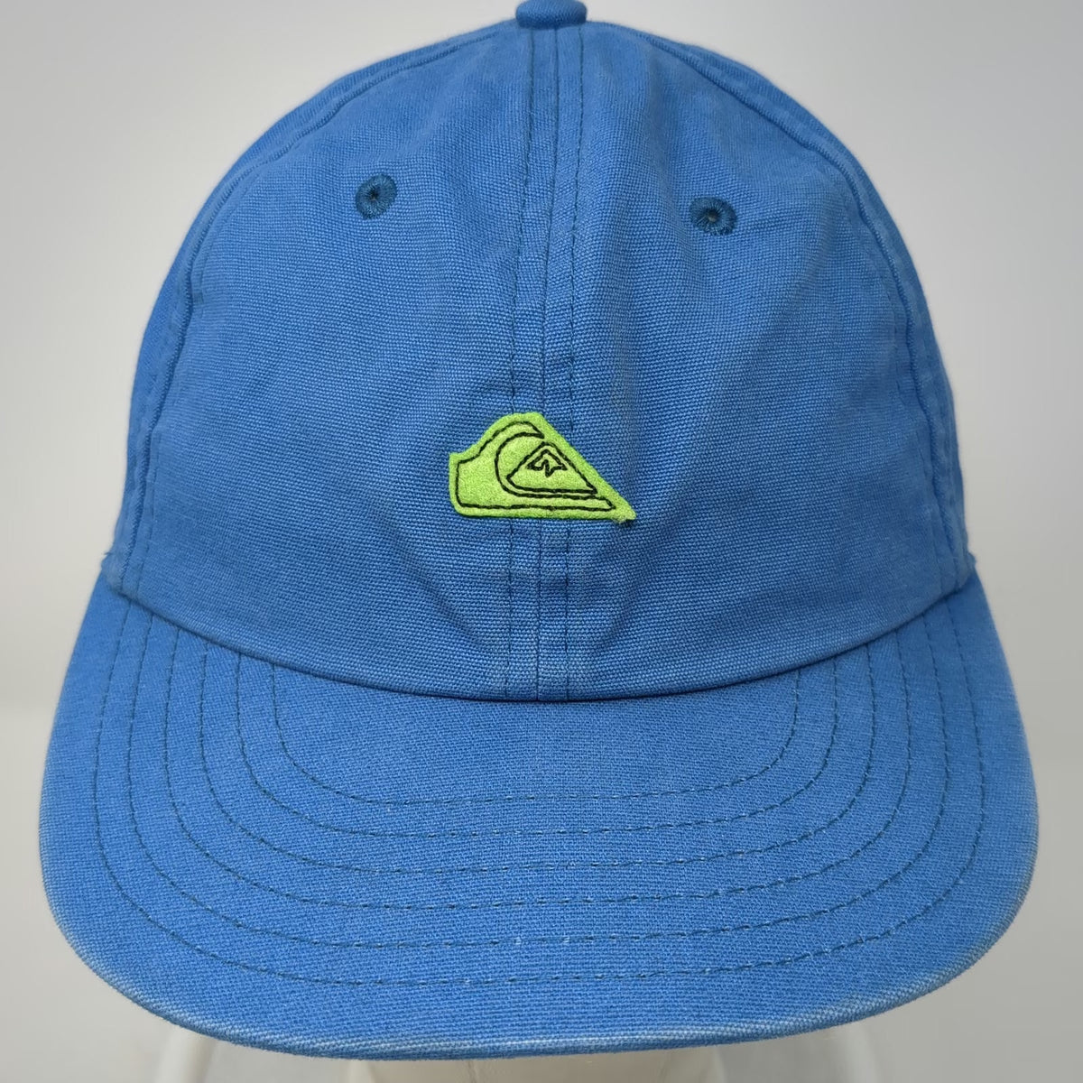 Quiksilver Snapback Blue 55cm Hat Embroidered Mountain Wave Logo Cotton