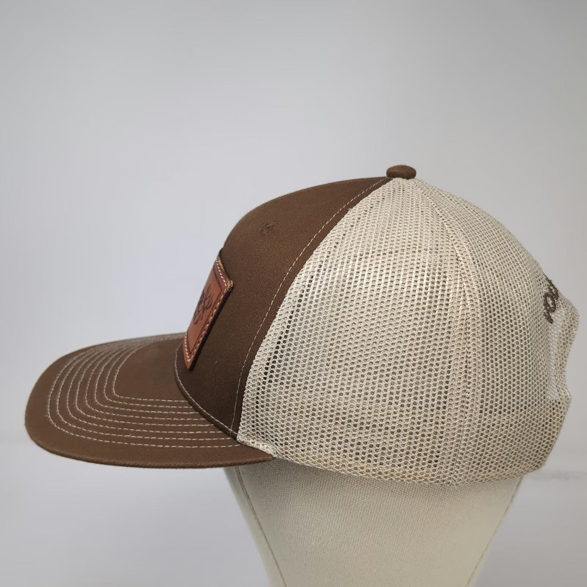 Outdoor Cap Trucker Hat Brown Beige One Size Mule Deer Foundation Volunteer