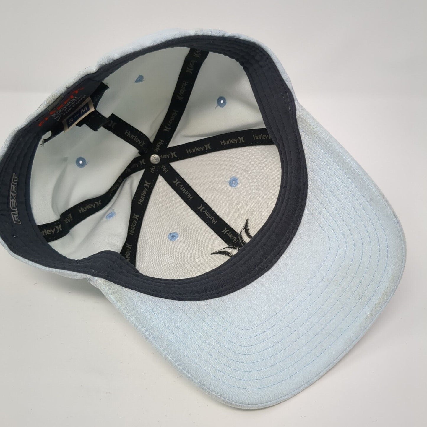 Hurley Logo Fitted Hat Blue S-M Embroidered Flexfit Yupoong 6 Panel