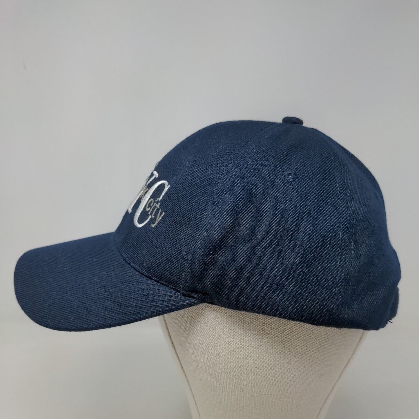 Unbranded Men's Strapback Hat Blue Embroidered New York City Logo Wool Blend