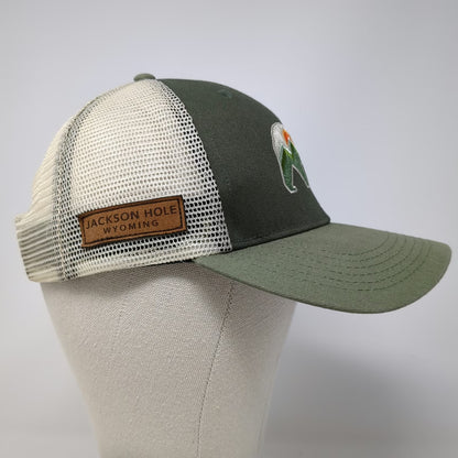 Locale Green Trucker Hat One Size Jackson Hole Wyoming Bear Mountain Logo