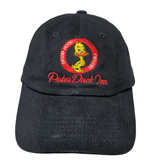 Port Authority Men's Slideback Hat Black Embroidered Pete's Duck Inn Logo