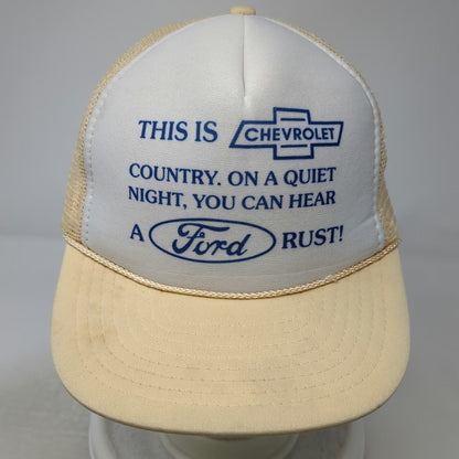 Nissin Cap Trucker Hat Beige One Size Chevrolet Ford Rust Funny Snapback Hat