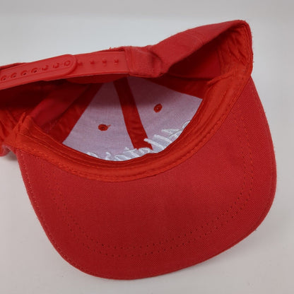 Allstars Snapback Hat Red One Size Adjustable Embroidered Vented Holes 6 Panel