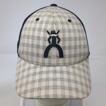 Hooey Baseball Cap Beige Black Plaid M Punchy Flexfit Stretch Logo Graphic Hat