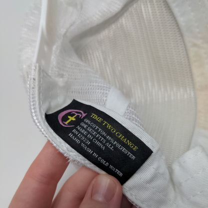 Time Two Change Snapback Trucker Hat Tan OSFA Mesh Back Flower Rhinestone