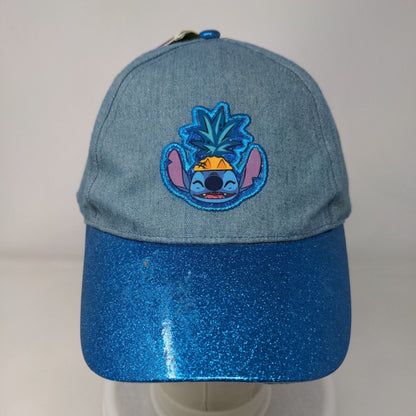 Disney Stitch Strapback Hat Blue OSFM Adjustable Sparkle Glitter W/Tags
