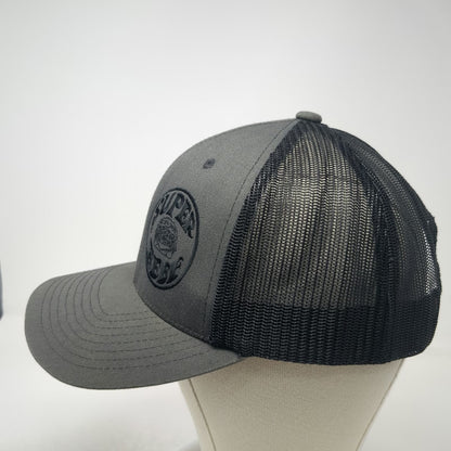 Yupoong Trucker Hat Gray One Size Snapback Super Beef Burger Mesh Patch Logo