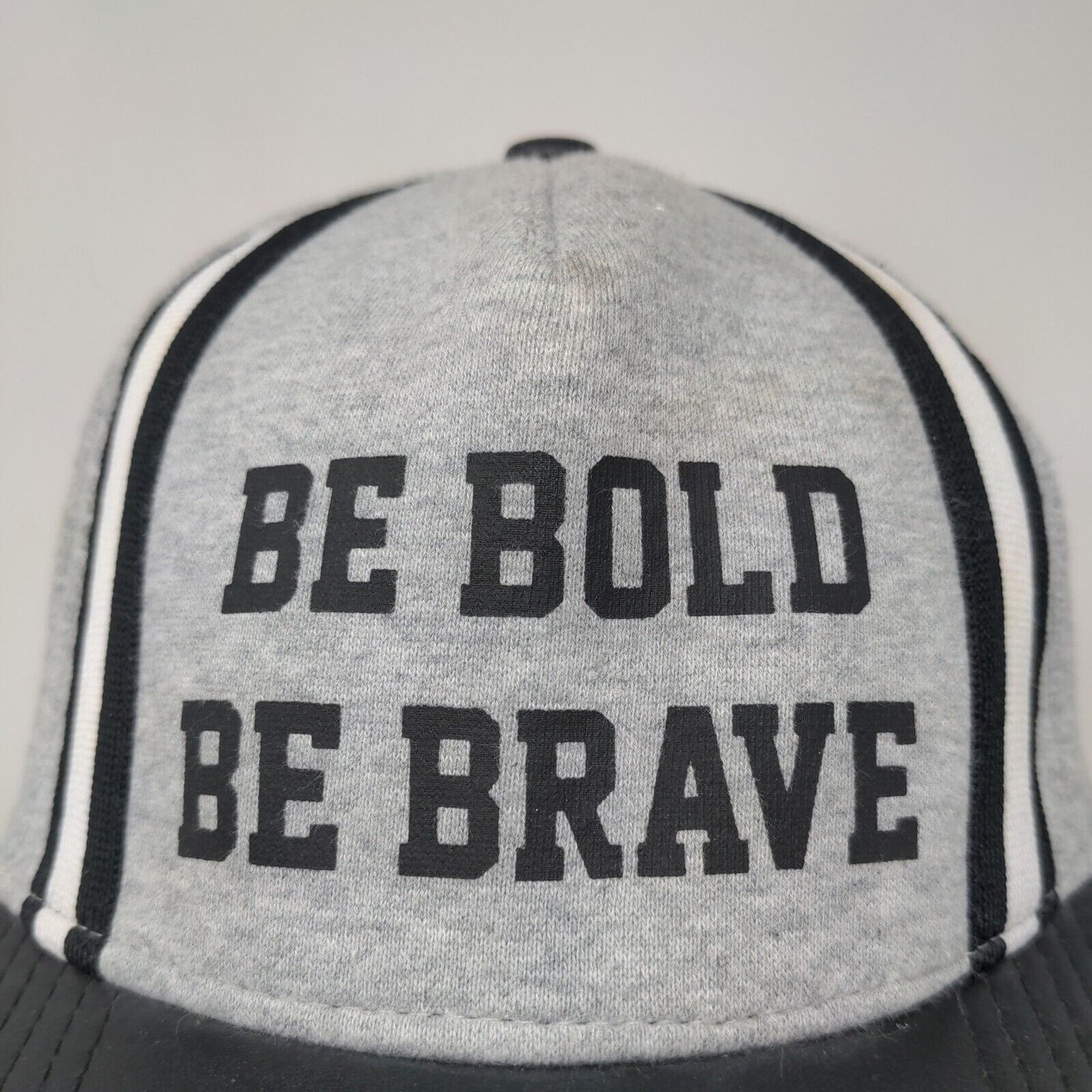 Unbranded Men's Snapbback Hat Gray Black Be Bold Be Brave Cotton Blend