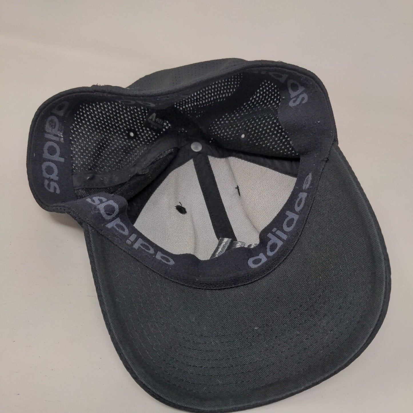 Adidas 3 Stripes Fitted Mesh Back Hat Black One Size Embroidered
