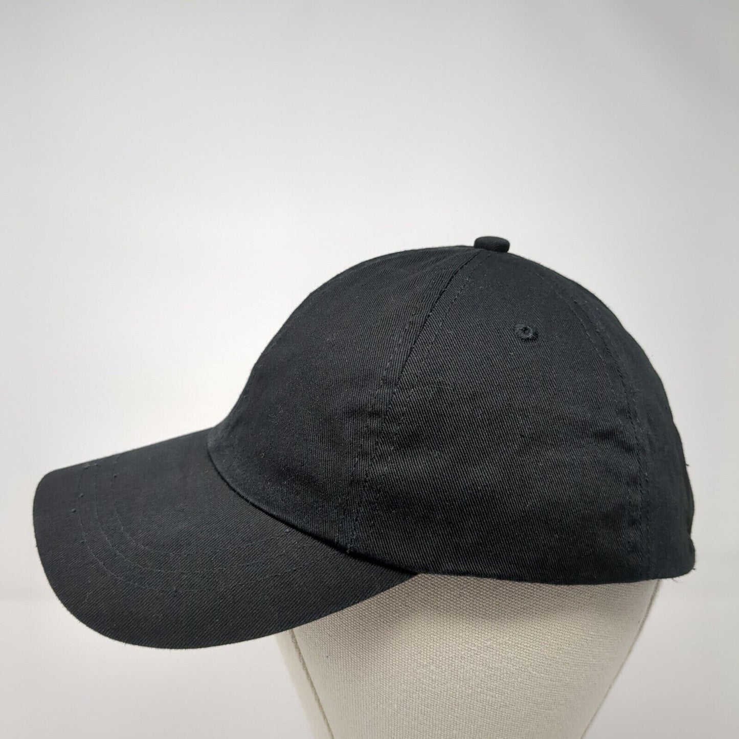 Unbranded Strapback Hat Black One Size Blank Solid Adjustable Outdoor