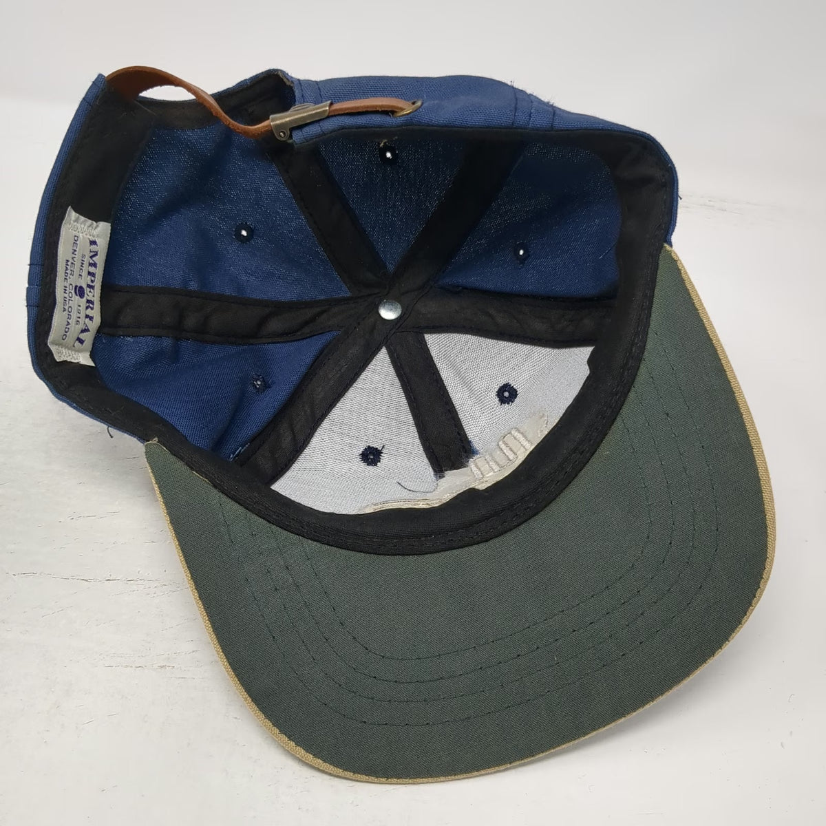 Imperial Baseball Cap Blue Beige One Size Mission Trails Golf Course Hat USA