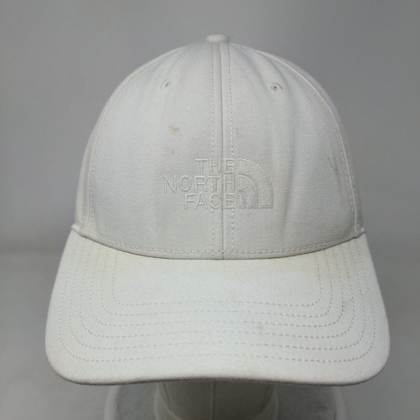 The North Face Slideback Hat Cream One Size Adjustable Embroidered 6 Panel