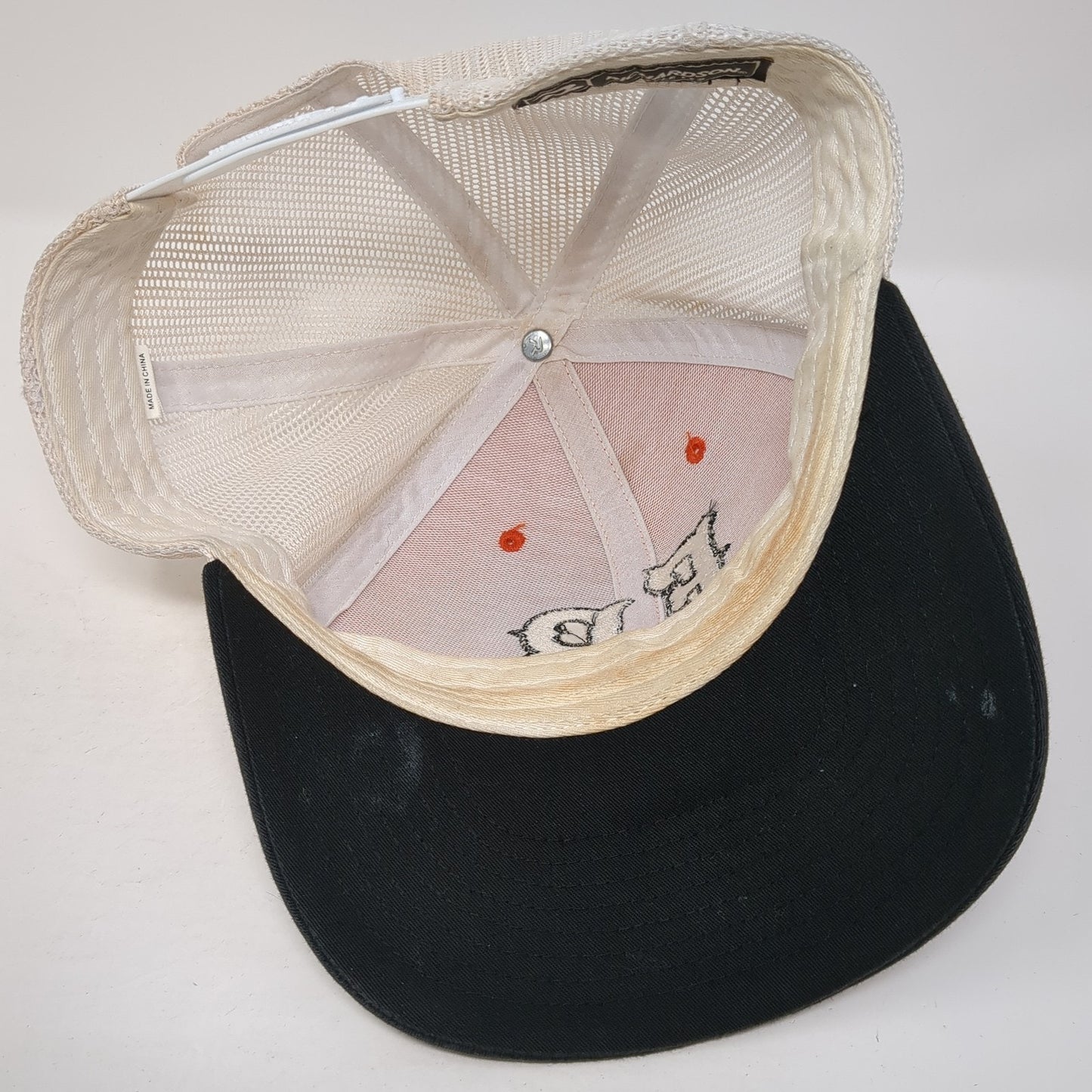 EB Snapback Mesh Back Trucker Hat Orange One Size Colorblock Richardson