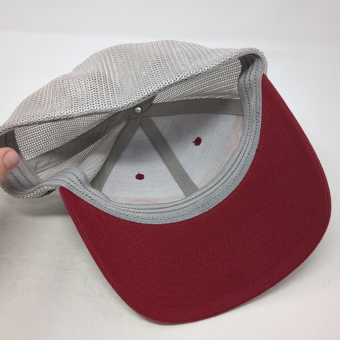Columbia Baseball Cap Red One Size Fitted Mesh Back Pine Trees Moon Graphic Hat