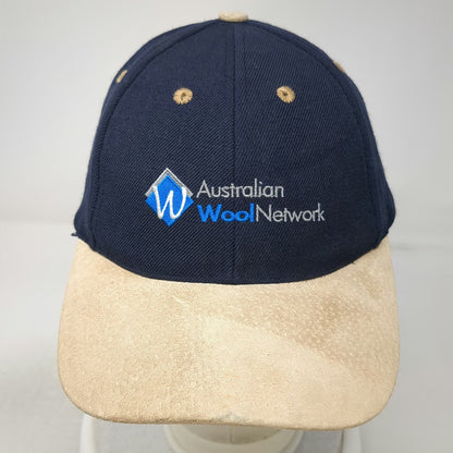 Baseball Cap Blue One Size Australian Wool Network Beige Brim Hat Strapback