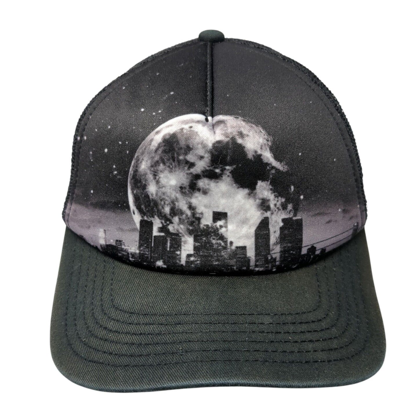 Old Navy Snapback Trucker Hat Black One Size Adjustable Mesh Back Polyester