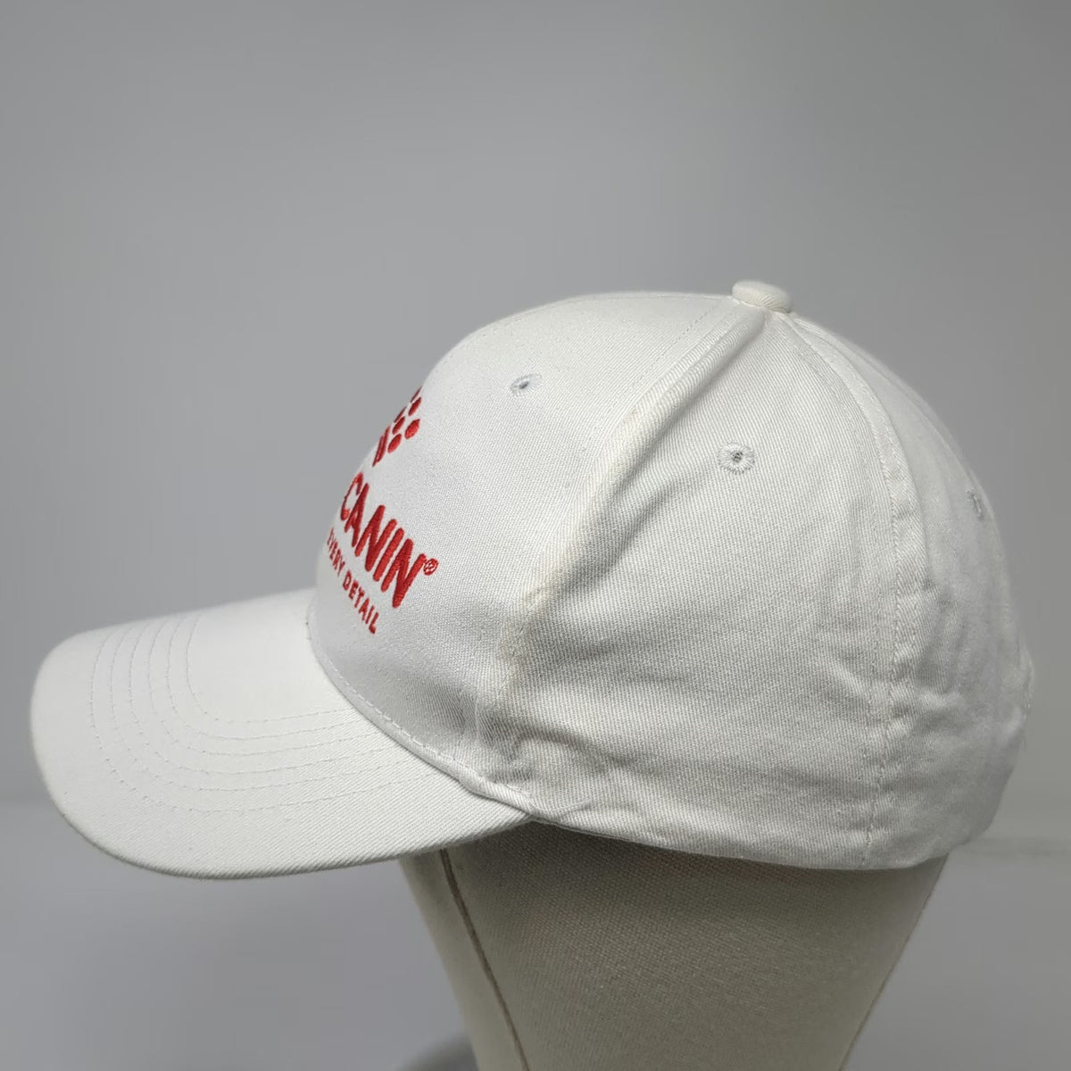 Royal Canin Baseball Cap White Red One Size Adjustable Embroidered Logo Hat