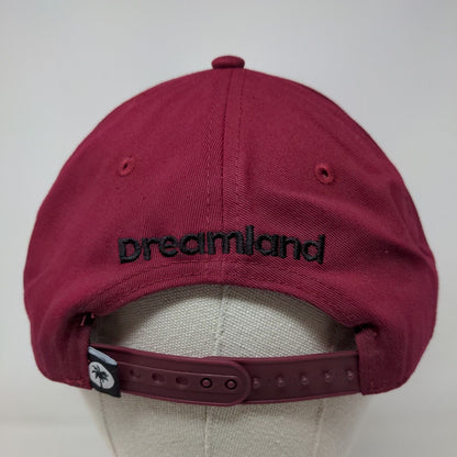 Palm Tree Snapback Hat Red One Size Embroidered Adjustable Dreamland