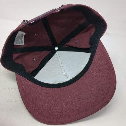 Vans 5 Panel Red Hat One Size Snapback Embroidered Logo Flat Brim Cotton Patch