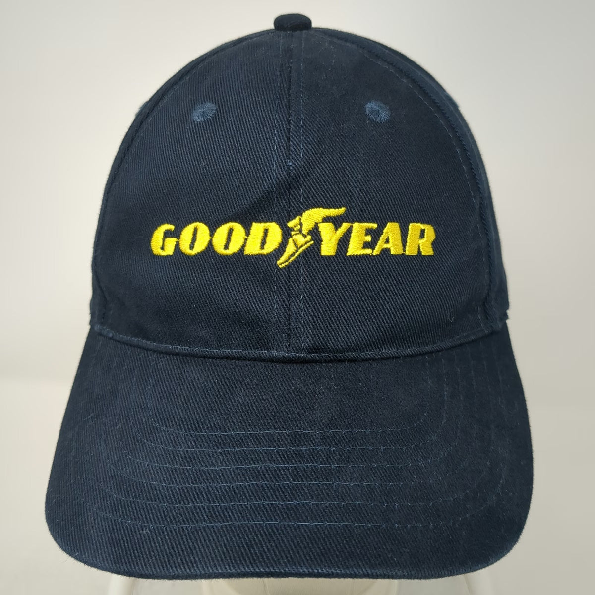 Goodyear Baseball Cap Blue Yellow One Size Adjustable Embroidered Logo Hat