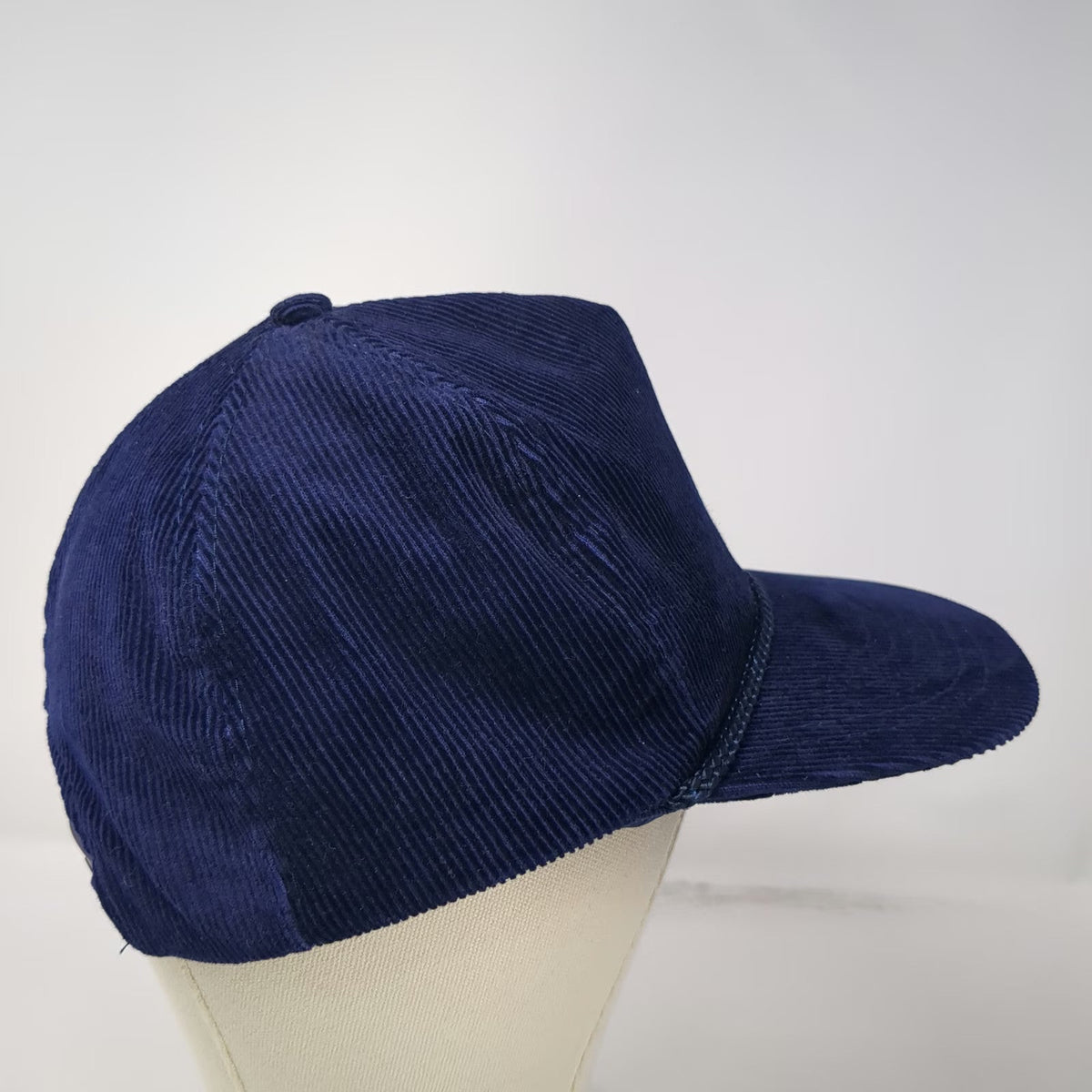 NO PROBLEM CAP 5 Panel Blue One Size Cotton Corduroy Rope Snapback Hat Blank