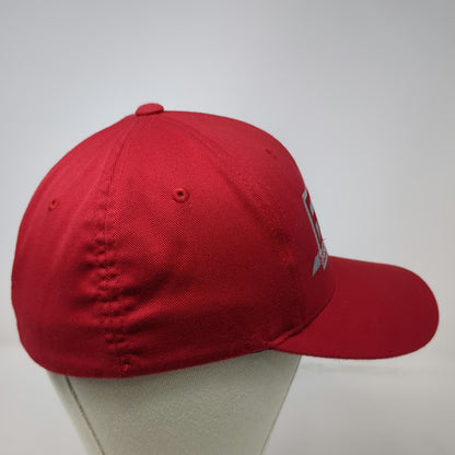 Port Authority Baseball Cap Red Gray Hat Size M Flexfit Embroidered Engineering