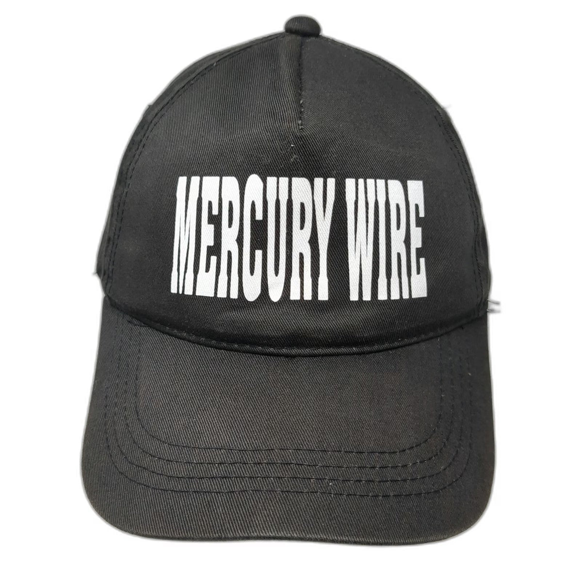 Otto Black 5 Panel One Size Snapback Hat Mercury Wire Graphic Print Logo Cap
