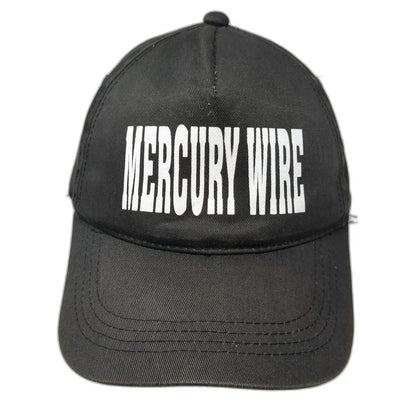 Otto Black 5 Panel One Size Snapback Hat Mercury Wire Graphic Print Logo Cap