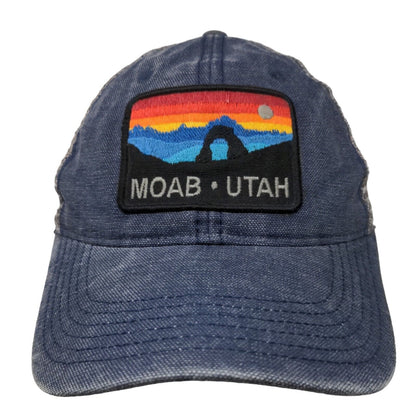 Moab Utah Snapback Mesh Back Trucker Hat Blue One Size Colorblock Legacy