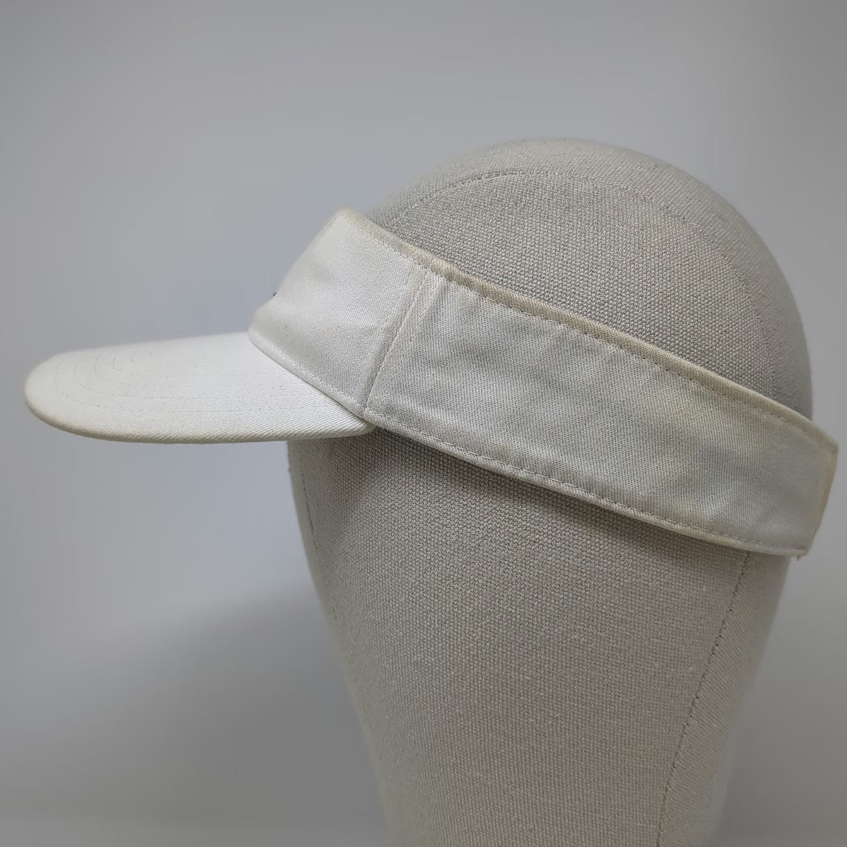 Adidas Visor White One Size Slideback Trefoil Logo Adjustable Cotton Hat
