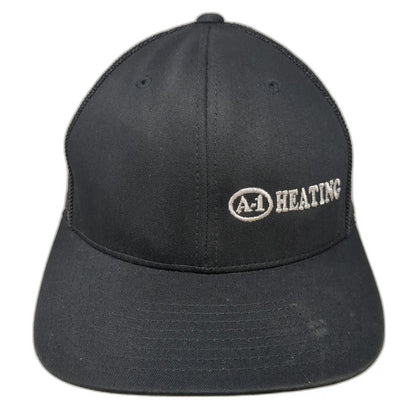 Port Authority Baseball Cap Black M A-1 Heating Mesh Back Flexfit Fitted Hat