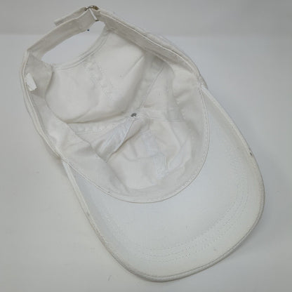 Unbranded Strapback Hat White One Size Adjustable 6 Panel Vented Holes Blank