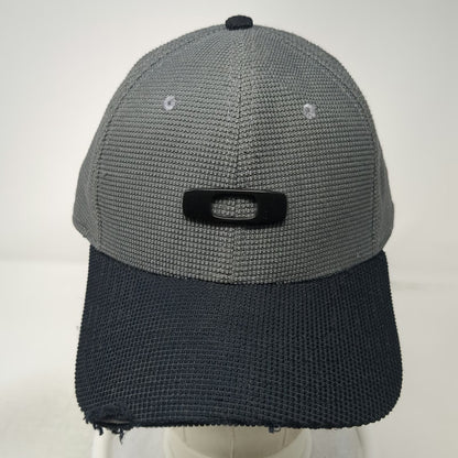 Oakley Baseball Cap Hat Gray Black XL Textured Honeycomb A-Flex Fitted Stretch