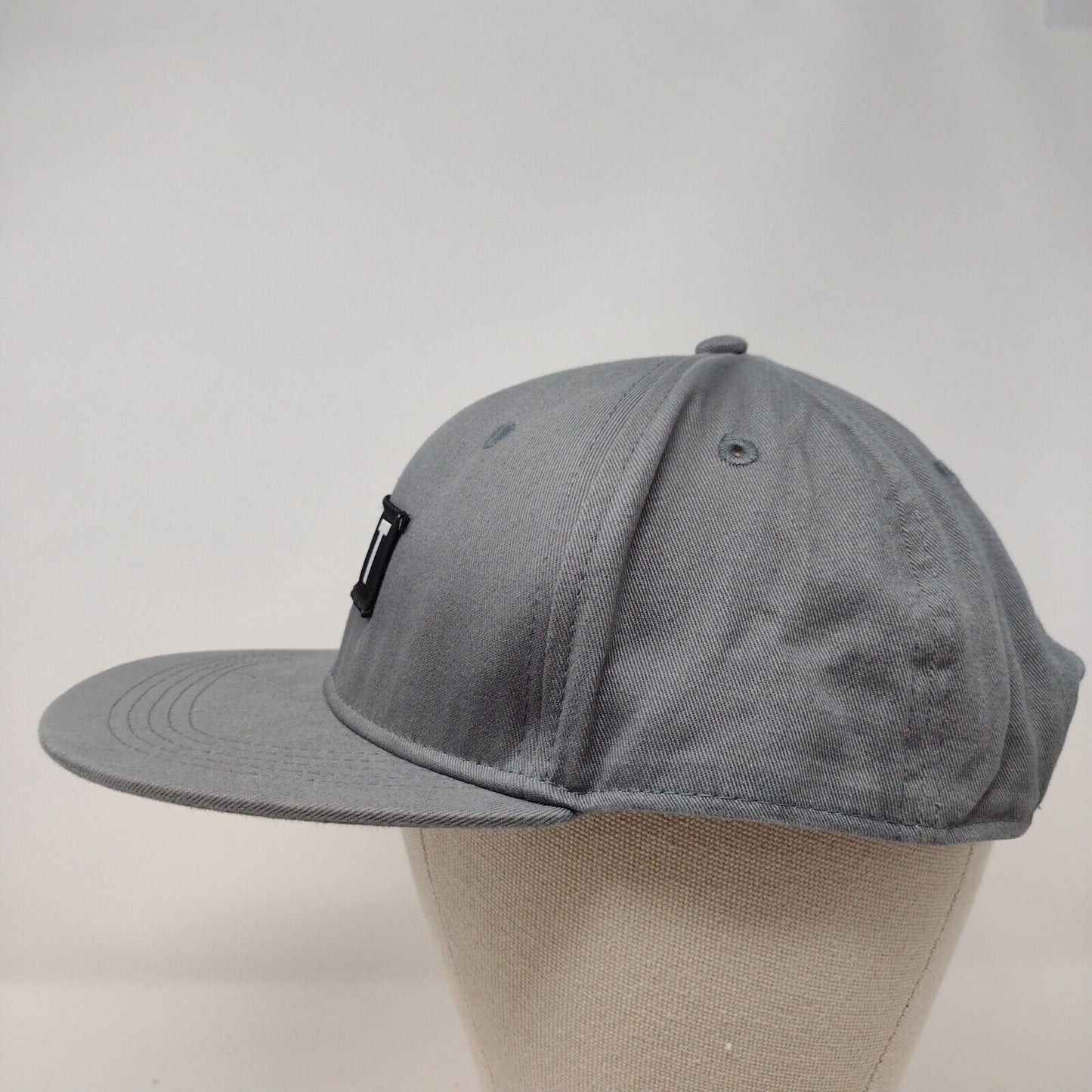 ULT Snapback Hat Gray OSFA Adjustable Solid 6 Panel Vent Holes