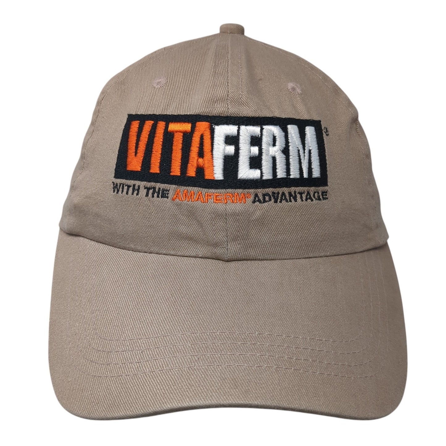VitaFerm Strapback Hat Brown One Size Adjustable Cap America Outdoor