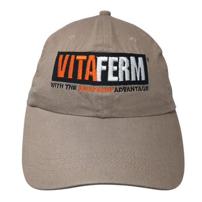 VitaFerm Strapback Hat Brown One Size Adjustable Cap America Outdoor