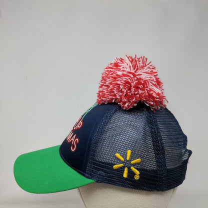 Light Up Christmas Walmart Snapback Trucker Hat Multicolor OS Mesh Back Pom Pom
