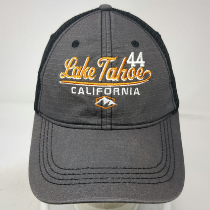 Mountain Trucker Hat Gray Black Orange White One Size Snapback Lake Tahoe Mesh