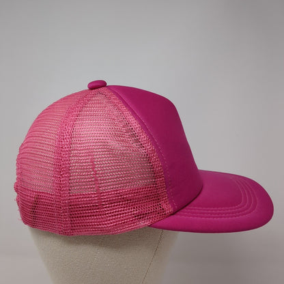 Unbranded Snapback Trucker Hat Pink One Size Adjustable Mesh Back Blank